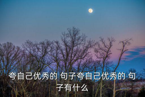 夸自己優秀的 句子夸自己優秀的 句子有什么