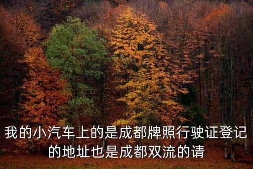 我的小汽車上的是成都牌照行駛證登記的地址也是成都雙流的請