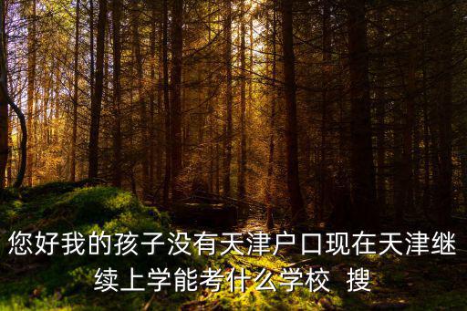 您好我的孩子沒有天津戶口現在天津繼續上學能考什么學校  搜