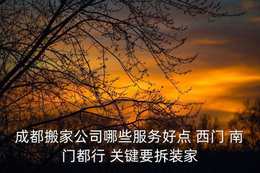 成都搬家公司哪些服務(wù)好點(diǎn) 西門(mén) 南門(mén)都行 關(guān)鍵要拆裝家