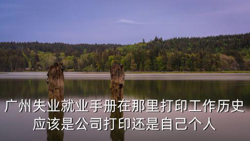 廣州失業就業手冊在那里打印工作歷史應該是公司打印還是自己個人