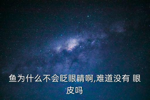 魚有眼皮嗎,因?yàn)闆]有眼皮所以魚不會(huì)眨眼