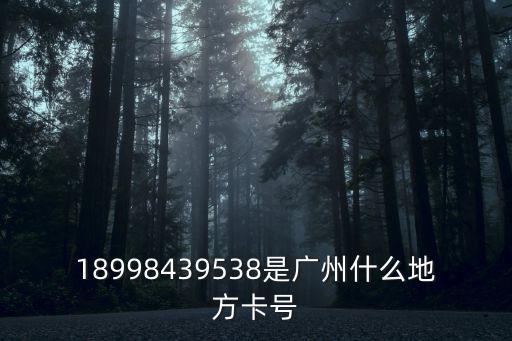 18998439538是廣州什么地方卡號