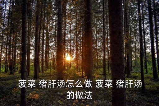  菠菜 豬肝湯怎么做 菠菜 豬肝湯的做法