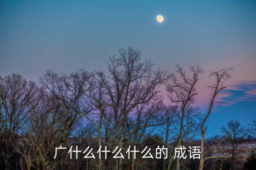 廣什么什么什么的 成語
