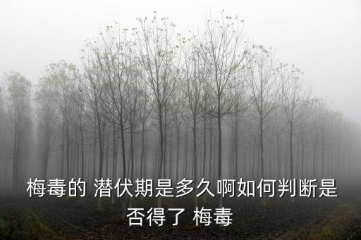  梅毒的 潛伏期是多久啊如何判斷是否得了 梅毒