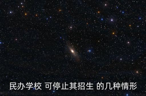 民辦學校 可停止其招生 的幾種情形
