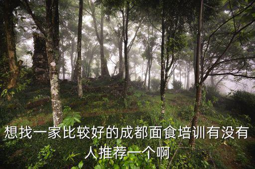 想找一家比較好的成都面食培訓有沒有人推薦一個啊