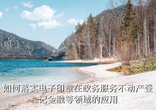 如何落實電子印章在政務服務不動產登記金融等領域的應用