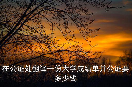 在公證處翻譯一份大學成績單并公證要多少錢
