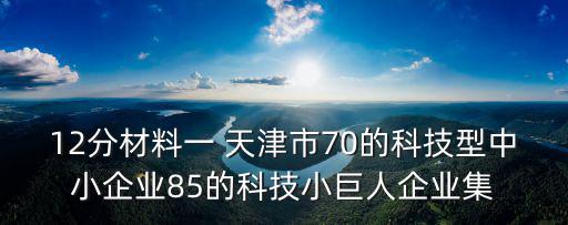 天津市中小企業經濟發展協會李明，12分材料一 天津市70的科技型中小企業85的科技小巨人企業集
