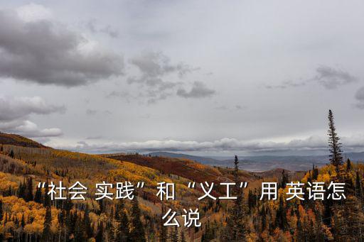“社會 實踐”和“義工”用 英語怎么說