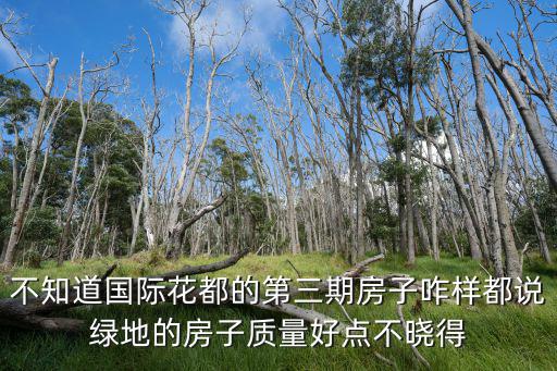 不知道國際花都的第三期房子咋樣都說綠地的房子質量好點不曉得