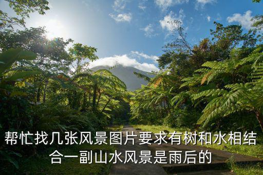 幫忙找?guī)讖堬L景圖片要求有樹和水相結(jié)合一副山水風景是雨后的