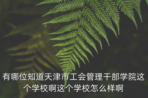 有哪位知道天津市工會管理干部學(xué)院這個學(xué)校啊這個學(xué)校怎么樣啊