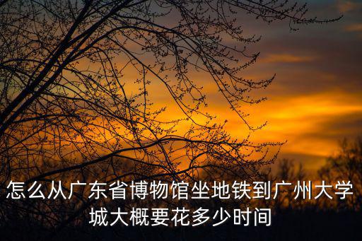 怎么從廣東省博物館坐地鐵到廣州大學城大概要花多少時間