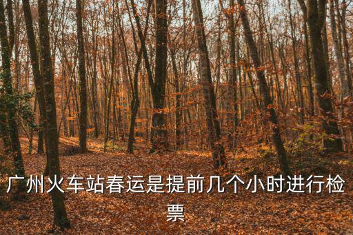 廣州火車站春運(yùn)是提前幾個(gè)小時(shí)進(jìn)行檢票