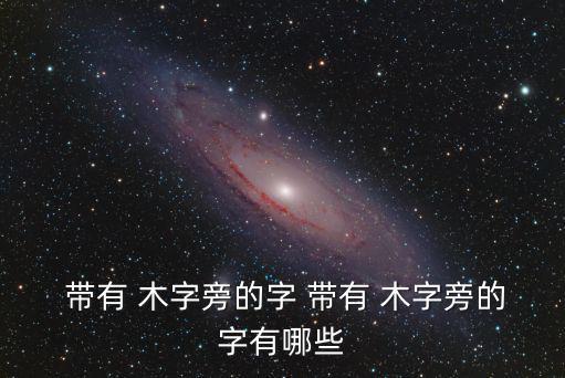  帶有 木字旁的字 帶有 木字旁的字有哪些