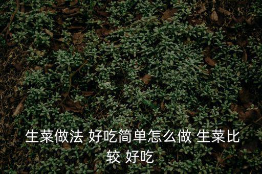  生菜做法 好吃簡單怎么做 生菜比較 好吃