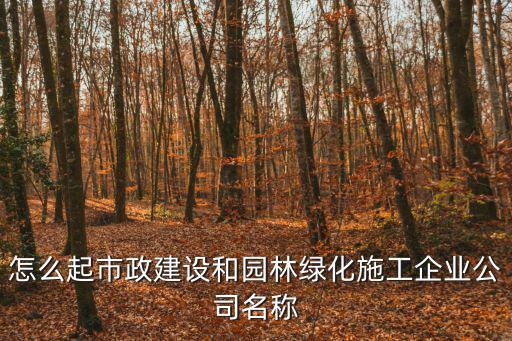 怎么起市政建設和園林綠化施工企業公司名稱