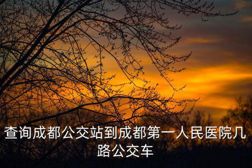 查詢成都公交站到成都第一人民醫(yī)院幾路公交車