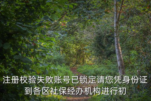 注冊(cè)校驗(yàn)失敗賬號(hào)已鎖定請(qǐng)您憑身份證到各區(qū)社保經(jīng)辦機(jī)構(gòu)進(jìn)行初