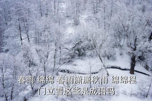  春雨 綿綿 春雨瀟瀟秋雨 綿綿程門立雪這些是成語嗎