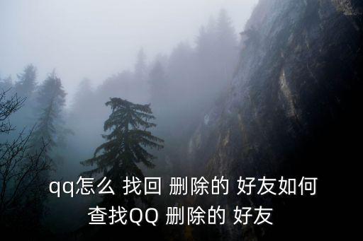  qq怎么 找回 刪除的 好友如何查找QQ 刪除的 好友