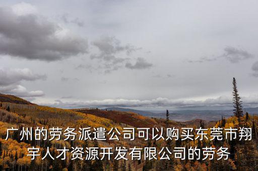 廣州的勞務派遣公司可以購買東莞市翔宇人才資源開發(fā)有限公司的勞務