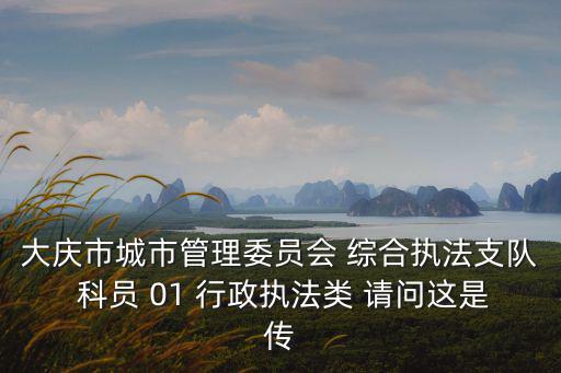 大慶市城市管理委員會 綜合執(zhí)法支隊 科員 01 行政執(zhí)法類 請問這是傳