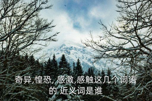 奇異,惶恐, 感激,感觸這幾個詞語的 近義詞是誰