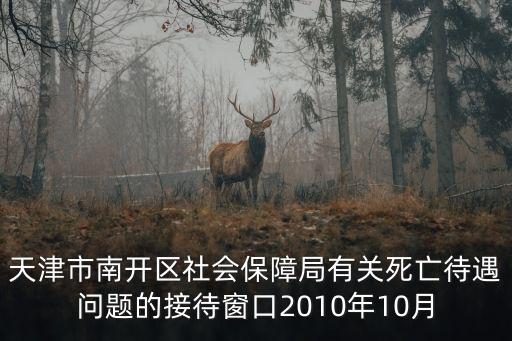 天津市南開區(qū)社會保障局有關(guān)死亡待遇問題的接待窗口2010年10月