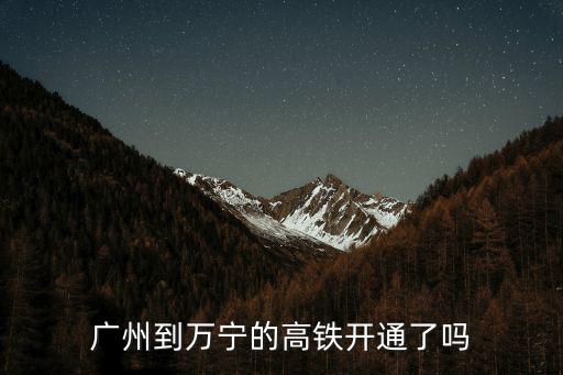 廣州到萬(wàn)寧的高鐵開(kāi)通了嗎