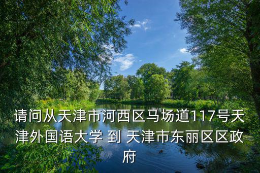 請問從天津市河西區馬場道117號天津外國語大學 到 天津市東麗區區政府