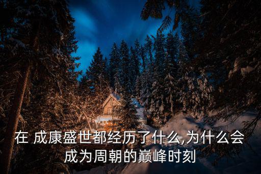 在 成康盛世都經歷了什么,為什么會成為周朝的巔峰時刻