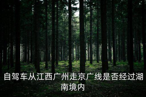 自駕車從江西廣州走京廣線是否經過湖南境內