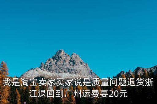 我是淘寶賣家買家說是質量問題退貨浙江退回到廣州運費要20元