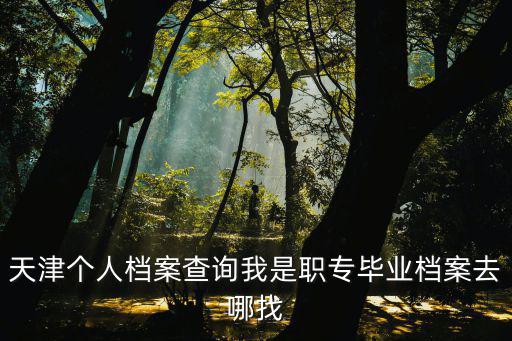 天津個人檔案查詢我是職專畢業檔案去哪找