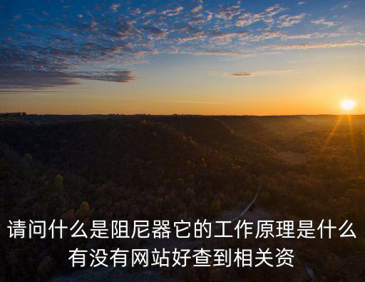 請問什么是阻尼器它的工作原理是什么有沒有網站好查到相關資