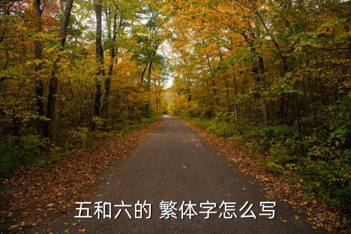 五和六的 繁體字怎么寫