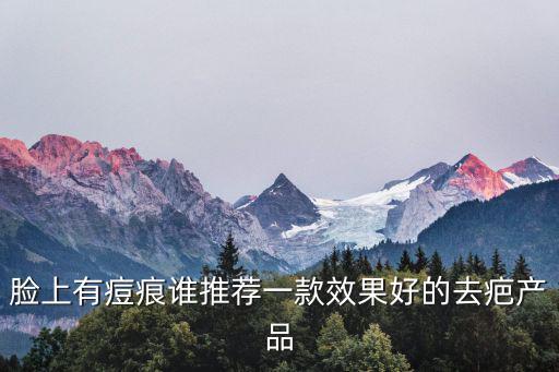 臉上有痘痕誰推薦一款效果好的去疤產品