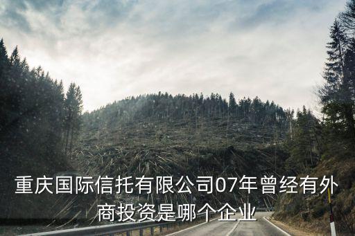 重慶國際信托有限公司07年曾經有外商投資是哪個企業