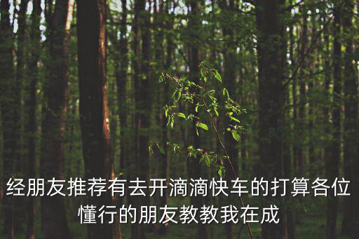 經(jīng)朋友推薦有去開滴滴快車的打算各位懂行的朋友教教我在成