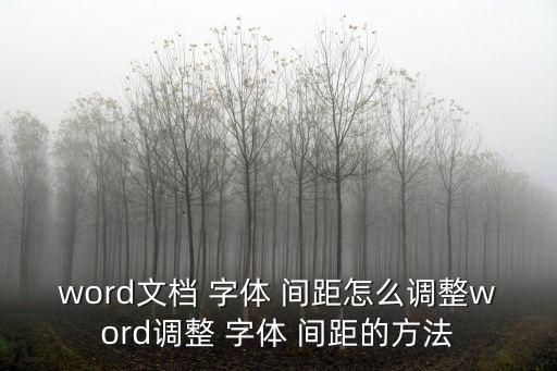 word文檔 字體 間距怎么調(diào)整word調(diào)整 字體 間距的方法