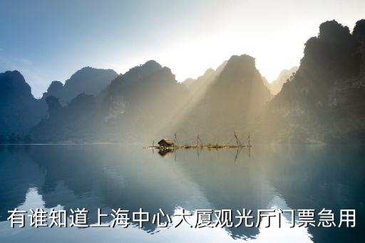 有誰知道上海中心大廈觀光廳門票急用