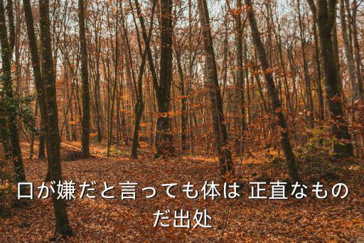 口嫌體正直,非具體作品kou嫌體正直源于日語