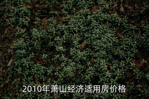2010年蕭山經濟適用房價格