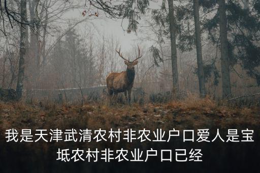 我是天津武清農村非農業戶口愛人是寶坻農村非農業戶口已經