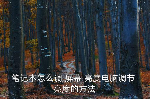 筆記本怎么調(diào) 屏幕 亮度電腦調(diào)節(jié) 亮度的方法