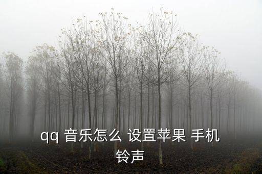  qq 音樂怎么 設置蘋果 手機 鈴聲